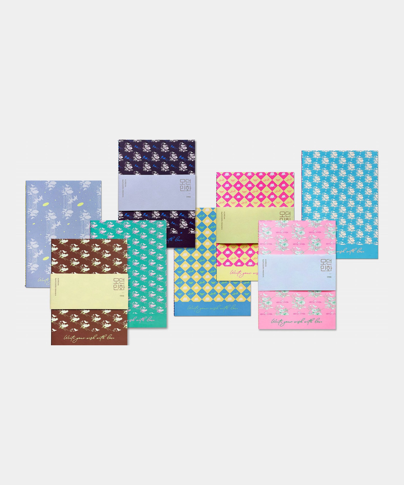 Risograph printed minhwa card series